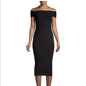 Eliza J off the Shoulder Midi Sheath Dress